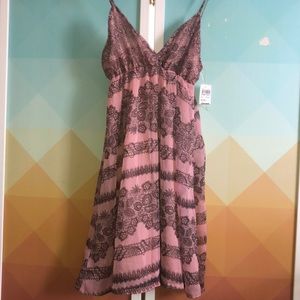 Pink casual cute flowy dress